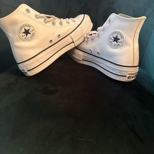 Platform leather converse